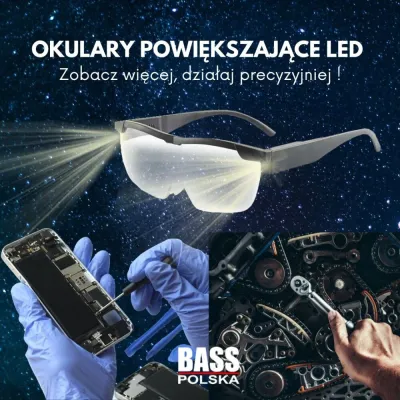 Збільшувальні окуляри з LED-підсвічуванням Bass Polska 1520