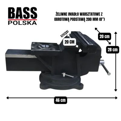 Чавунні лещата з поворотною основою 200 мм Bass Polska 3263