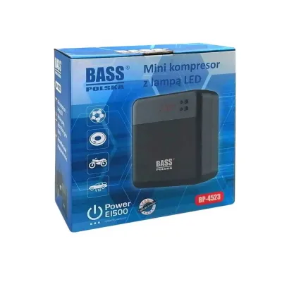 Мінікомпресор з LED-лампою та набором насадок Bass Polska 4523