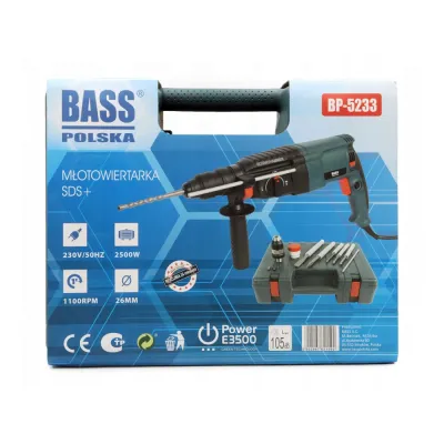 Перфоратор з набором свердел і зубил SDS Plus Bass Polska 5233