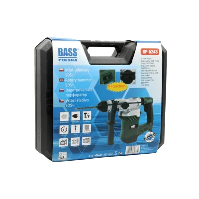 Перфоратор 2200 Вт з набором свердел і зубил SDS Plus Bass Polska 5243