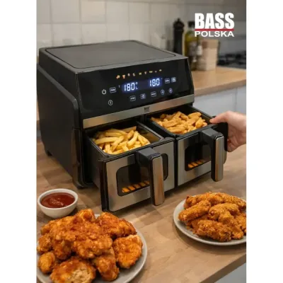 Двокамерна фритюрниця з аерогрилем 2x4,5 л Bass Polska