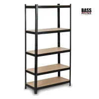 Металевий стелаж 180×90×40 см, чорний Bass Polska BH 30602