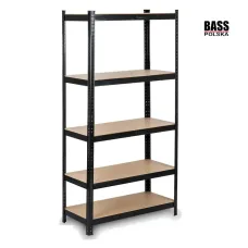 Металевий стелаж 180×90×40 см, чорний Bass Polska BH 30602