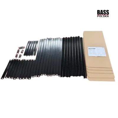 Металевий стелаж 180×90×40 см, чорний Bass Polska BH 30602